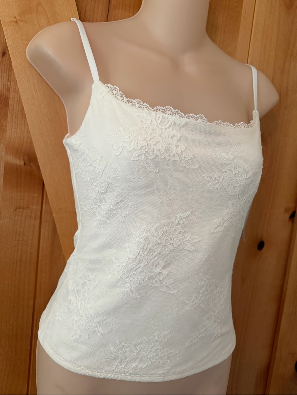 Y2K Abercrombie & Fitch NWT Cream Lace Cami Tank White Floral Coquette, S